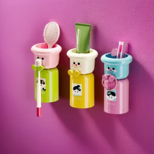 Cute Wall-Mounted Toothbrush Holder