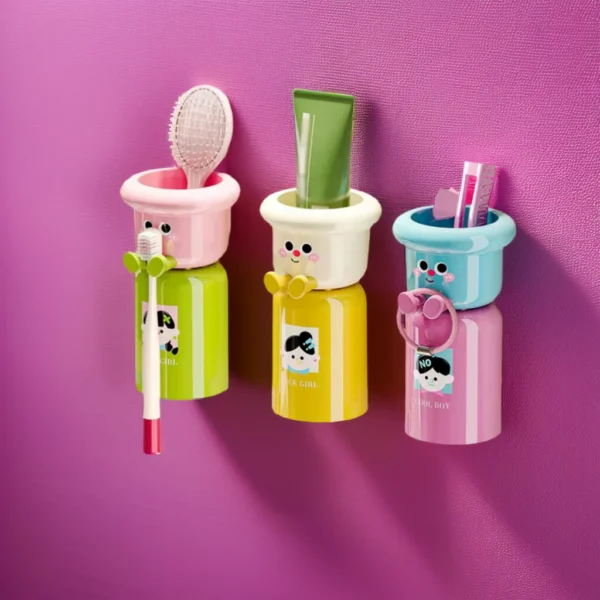 Cute Wall-Mounted Toothbrush Holder